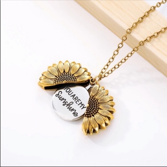 COPY - NWOT Sunflower Gold Silver Rose Gold Locket Pendant Necklace - Picture 2 of 16